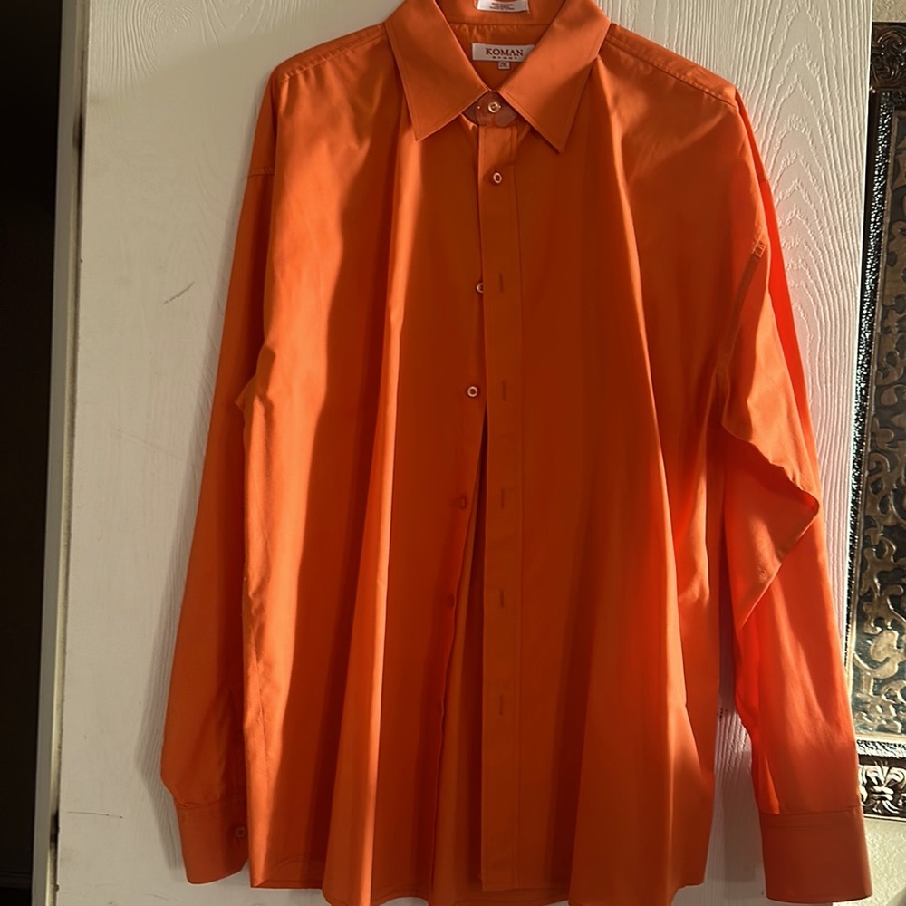 Kona. Sport Men’s Orange long sleeve dress shirt size XXL